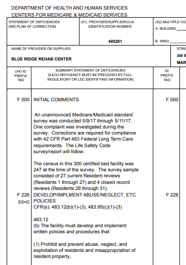 Inspection report